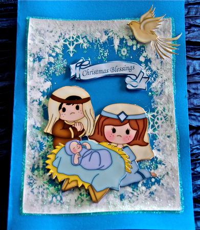 Sweet Baby Jesus in a Crib, Nativity Scene by Julianne Harris