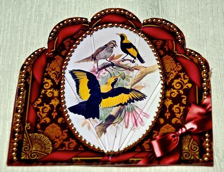 Vintage Bird 2 Ornate Scallop Deco Stacker by Julianne Harris