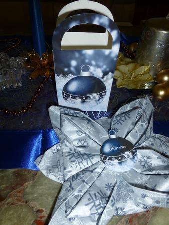 Christmas Gift Bag with Crushed Ice and Bauble by Julianne Harris