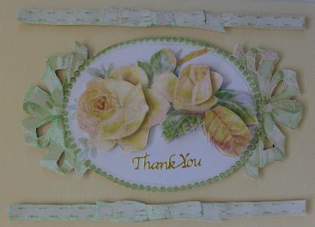 Beautiful Cream Roses in Pretty Oval Frame by Julianne Harris