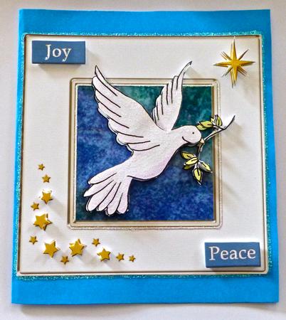 Xmas Dove Quick Card with Decoupage by Julianne Harris