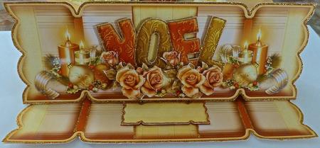 Large Dl Cracker Easel Card Kit Gold Noel by Julianne Harris