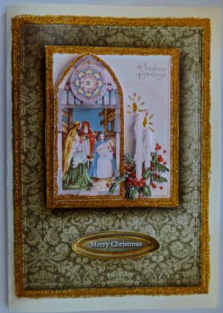 Nativity & Holly Quick Card by Julianne Harris
