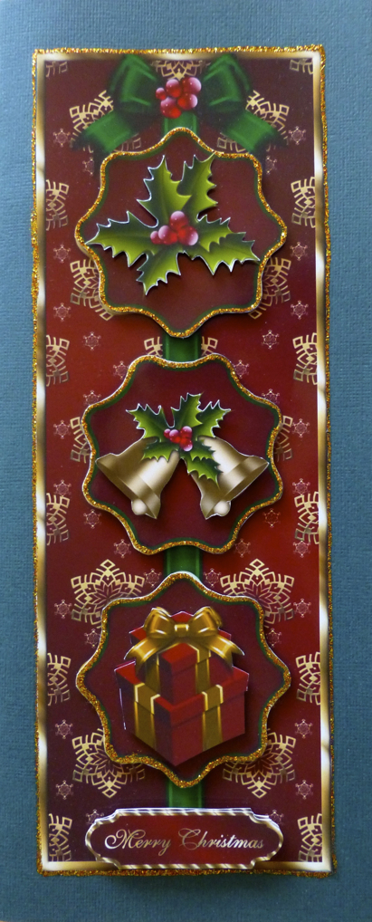 Merry Christmas Tall Dl Card Front with Step by Step by Julianne Harris