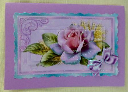 Pretty Pink Roses in Ornate Frame with Bow Pyramids by Julianne Harris