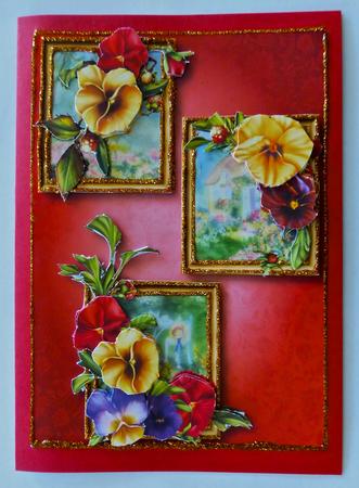 Beautiful Pansies Frame Trio by Julianne Harris
