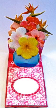 Hibiscus Vase Easel Card & Envelope by Julianne Harris