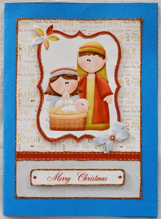Nativity Card Front & Decoupage by Julianne Harris