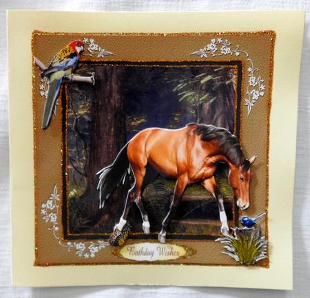 Horses and Birds 5 - Quick Card by Julianne Harris