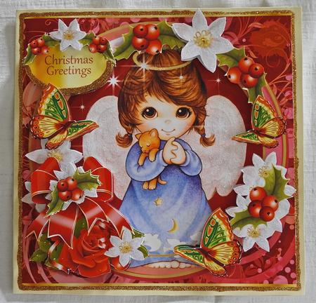 Sweet Christ Angel & Kitten Greetings by Julianne Harris