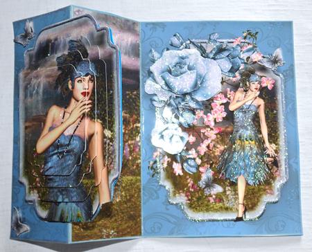 Art Deco Style Peacock Beauty No Holes Fold Card Kit by Julianne Harris