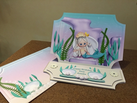 Cute Mermaid Easel Greeting Card Kit by JULIE ALSAADY