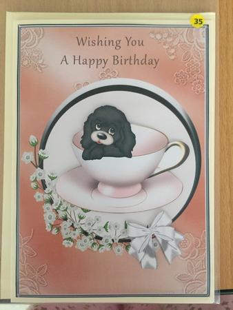 Puppy in Pink Teacup by JULIE ALSAADY