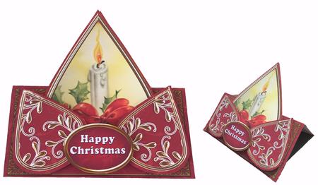 Red Single Candle Happy Christmas Teardrop Card Kit by JULIE ALSAADY