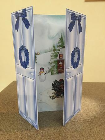Snowy Sleigh with Christmas Tree Christmas Scene Gate Fold by JULIE ALSAADY