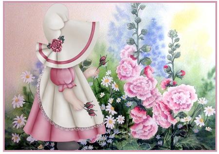 Sweet Sue Among the Hollyhocks & Daisies by JULIE ALSAADY