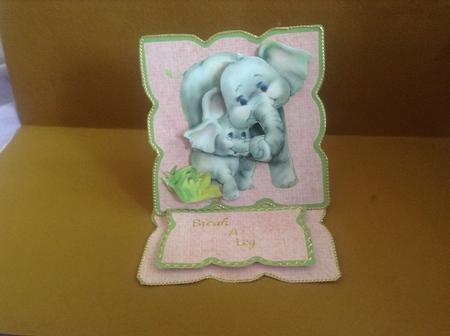 Mother & Baby Elephant Shaped Easel Card Featured Gallery Photo