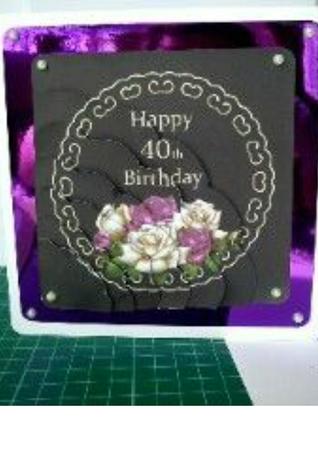 Antique Roses on Black and Gold 40th by Julie Daughtrey