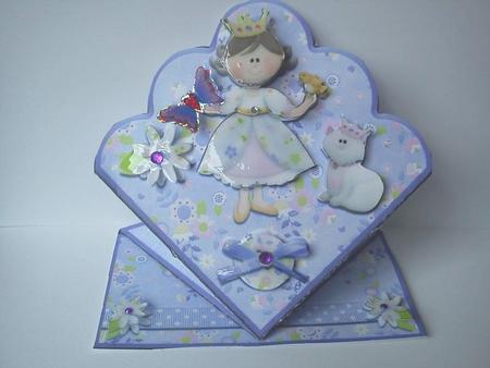 Happily Ever After Princess Scallop Top Diamon Fold Card by Julie Daughtrey