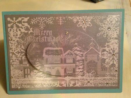 Christmas Street at Night Quick Card Front by Julie Edmundston