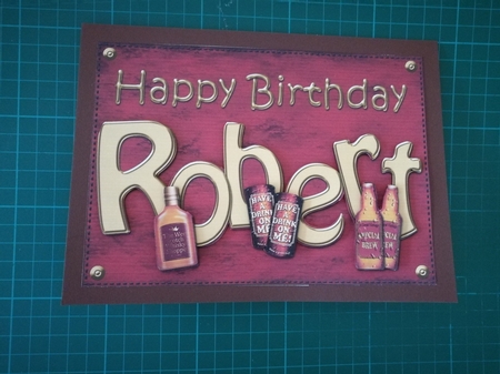 Birthday Robert Booze 5x7 Easicut Decoupage by Julie Griffiths