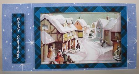 Town Snow Scene Gold Frame Aperture Card by Julie Hart