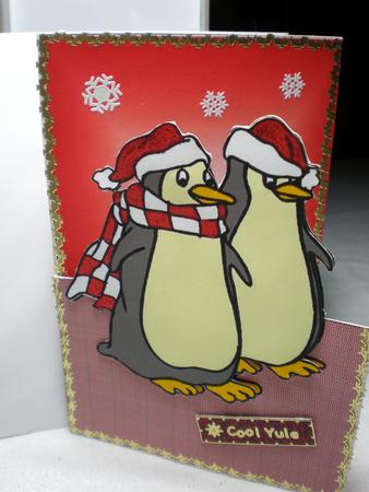 Cut Out Card, Penguins by Julie Hart