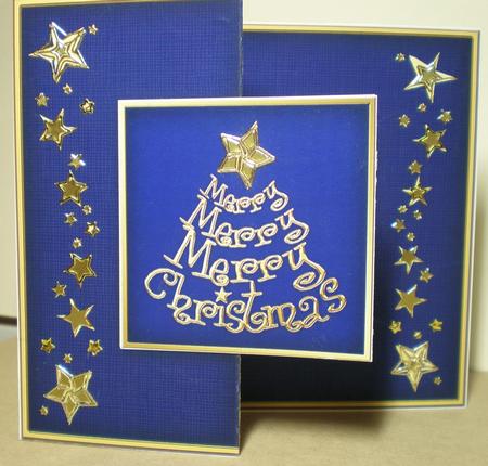 Merry Christmas Tree No-hole Fold Back Card by Julie Hart