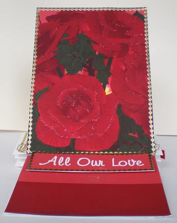 Red Roses Easel Card by Julie Hart