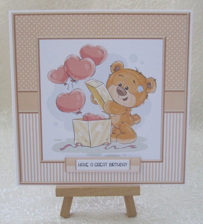 Cute Teddy Bear Topper Plus Insert - Card One by Julie Jenner