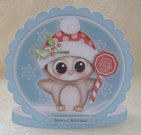 Santa Stop Here Olivia Owl Shaped Card Kit by Julie Jenner