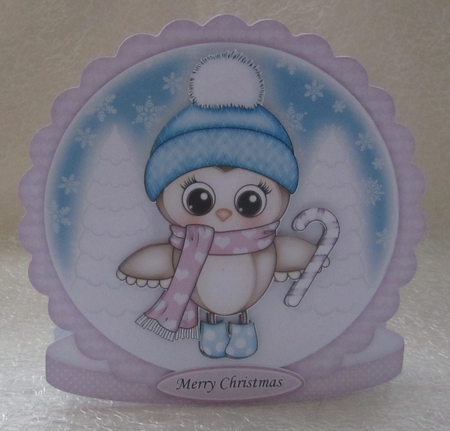 Olivia Owl With Candy Cane Mini Kit by Julie Jenner