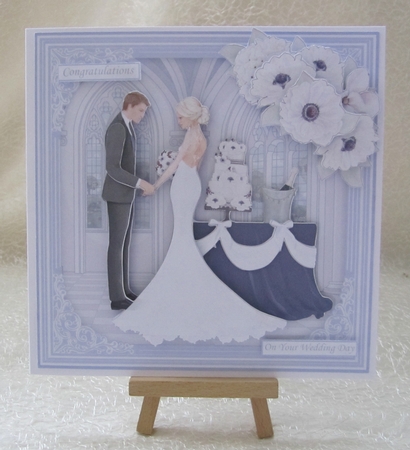 WEDDING TO HAVE & TO HOLD Lavender 7.5 Decoupage Card & Insert by Julie Jenner