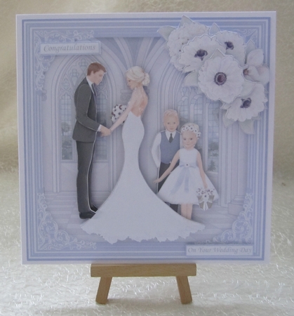 WEDDING BRIDE GROOM BRIDESMAID PAGE BOY Lavender 7.5 Decoupage Card & Insert by Julie Jenner