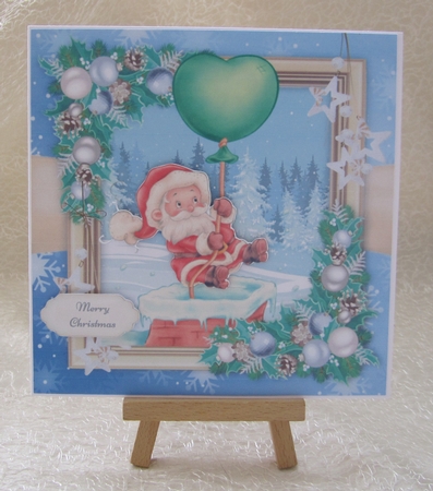 Cute Santa With His Balloon 8x8 by Julie Jenner