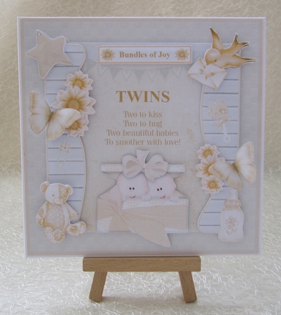 New Baby Twins Card Mini Kit & Decoupage by Julie Jenner