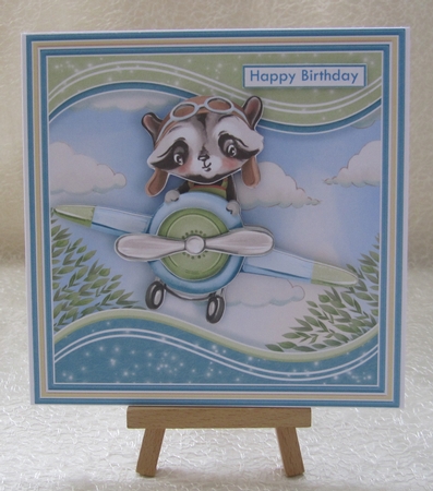 PLANE FLYING BY 7.5 Decoupage & Optional Ages Card Kit by Julie Jenner