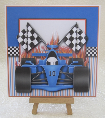 8x8 Blue Racing Car Birthday and Fathers Day Mini Kit  by Julie Jenner