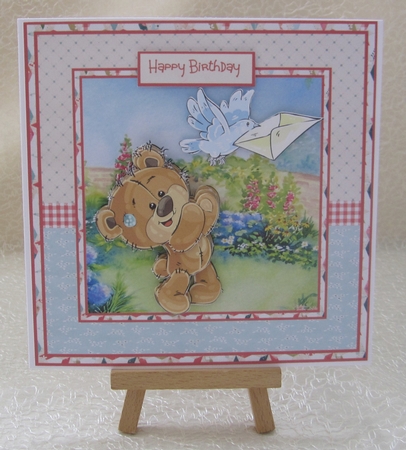 Teddy bear wishes sent to you 7x7 card by Julie Jenner