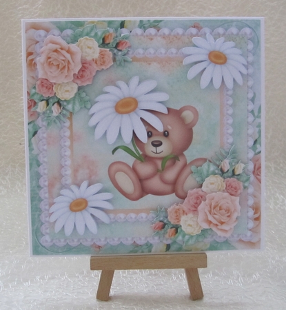 Daisies & Roses Cute Teddie by Julie Jenner