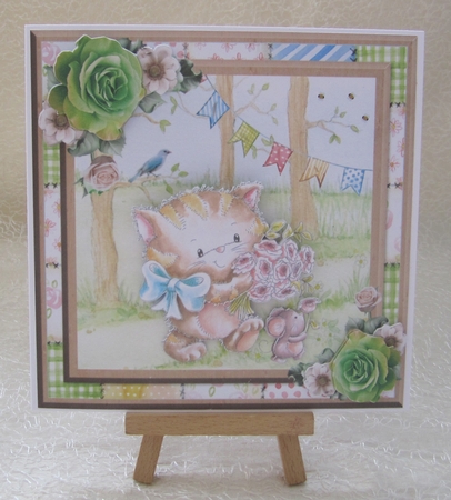 Kitty & mouse card mini kit & decoupage by Julie Jenner