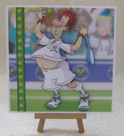 Tennis Dude Green 7x7 Quick Card by Julie Jenner