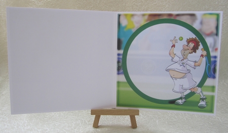 Tennis Dude Green 7x7 Quick Card Insert by Julie Jenner