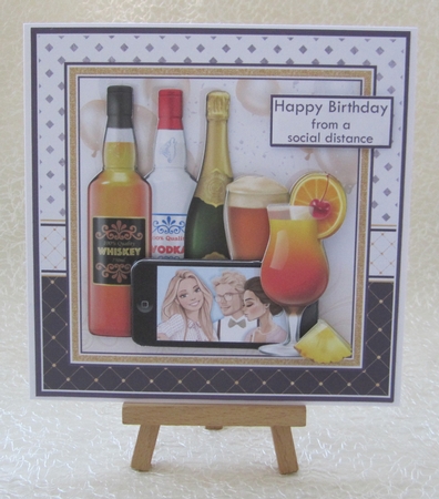 SOCIAL DISTANCING PARTY Humorous 7.5 Decoupage Card Kit by Julie Jenner