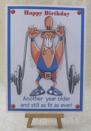 Birthday Guy fit as ever weight lifter by Julie Jenner