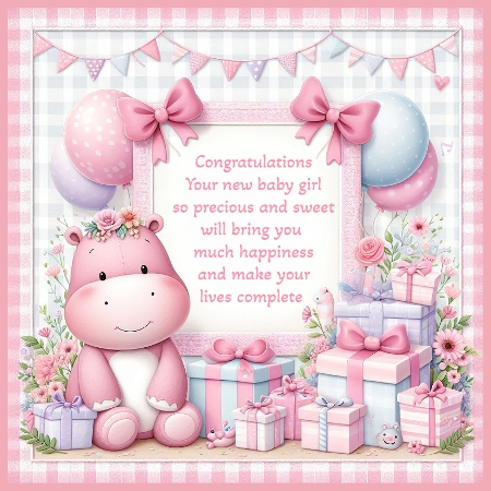 Baby Frames pink hippos by Julie Jenner