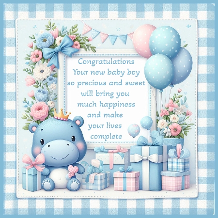 Baby Frames blue hippos by Julie Jenner