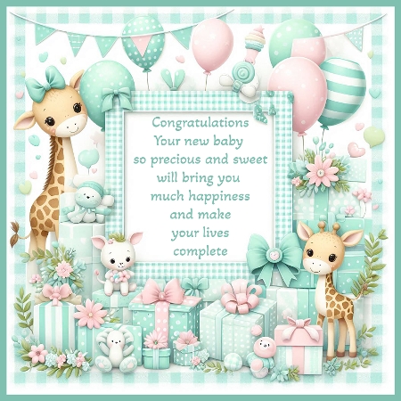 Baby Frames mint Giraffe by Julie Jenner