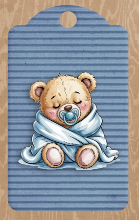 Baby Boy Teddy Bear Fussy cuts / Stickers by Julie Jenner
