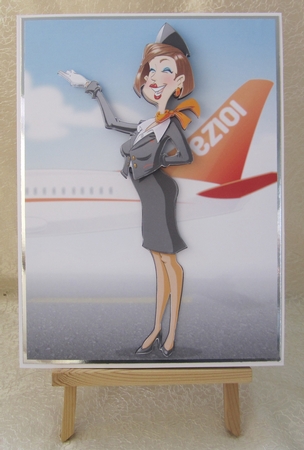Air Hostess Orange Decoupage Sheet by Julie Jenner